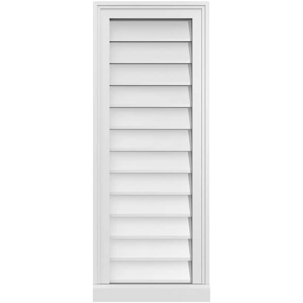 Ekena Millwork Vertical Surface Mount PVC Gable Vent w/ 2"W x 2"H , Brickmould Sill Frame, 14"W x 36"H GVPVE14X3603SN - main